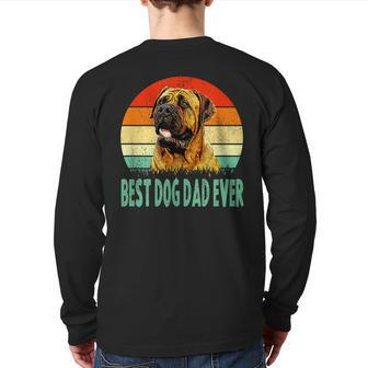 Best Dog Dad Ever Dogue De Bordeaux Back Print Long Sleeve T-shirt | Mazezy