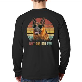 Best Dog Dad Ever German Shepherd Father's Day Back Print Long Sleeve T-shirt | Mazezy