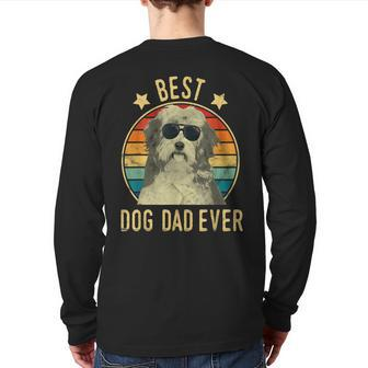 Best Dog Dad Ever Havanese Father's Day Back Print Long Sleeve T-shirt | Mazezy