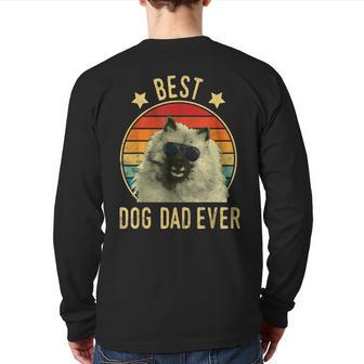 Best Dog Dad Ever Keeshond Father's Day Back Print Long Sleeve T-shirt | Mazezy