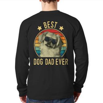 Best Dog Dad Ever Pekingese Father's Day Back Print Long Sleeve T-shirt | Mazezy