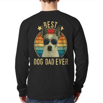 Best Dog Dad Ever Rat Terrier Father's Day Back Print Long Sleeve T-shirt | Mazezy