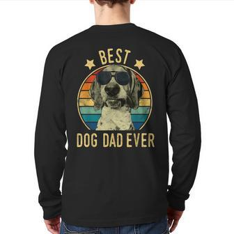 Best Dog Dad Ever Treeing Walker Coonhound Father's Day Back Print Long Sleeve T-shirt | Mazezy