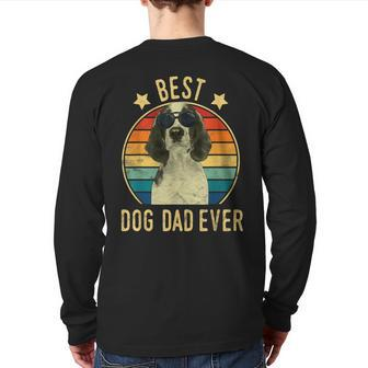 Best Dog Dad Ever Welsh Springer Spaniel Father's Day Back Print Long Sleeve T-shirt | Mazezy