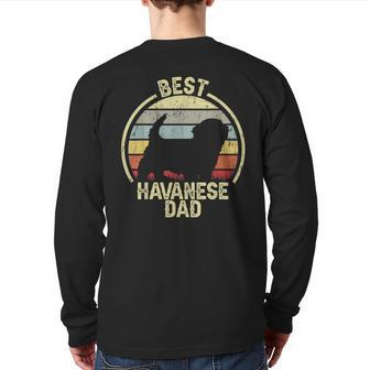 Best Dog Father Dad Vintage Havanese Back Print Long Sleeve T-shirt | Mazezy