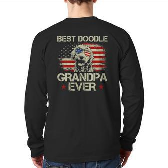 Best Doodle Grandpa Ever Goldendoodle 4Th Of July Back Print Long Sleeve T-shirt | Mazezy