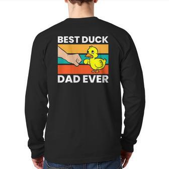 Best Duck Dad Ever Duck Papa Back Print Long Sleeve T-shirt | Mazezy
