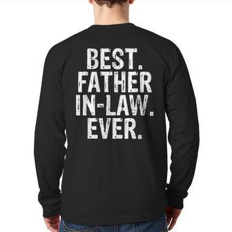 Best Father Inlaw Ever Cute Dad Clothing Back Print Long Sleeve T-shirt | Mazezy