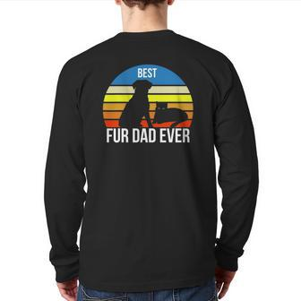Best Fur Dad Ever Vintage Retro Dog And Cat Owner Back Print Long Sleeve T-shirt | Mazezy