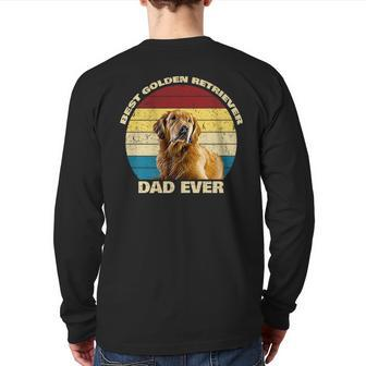Best Golden Retriever Dad Ever Golden Retriever Back Print Long Sleeve T-shirt | Mazezy