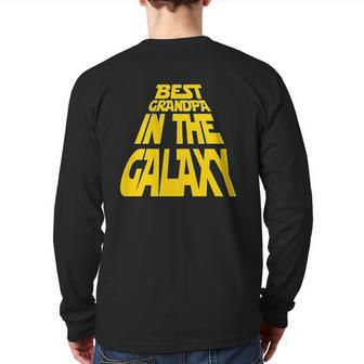 Best Grandpa In The Galaxy Back Print Long Sleeve T-shirt | Mazezy