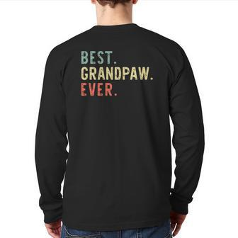 Best Grandpaw Ever Cool Vintage Father's Day Back Print Long Sleeve T-shirt | Mazezy AU