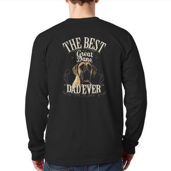 The Best Great Dane Dad Ever Back Print Long Sleeve T-shirt | Mazezy