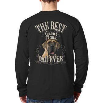 Best Great Dane Dad Ever German Mastiff Dog Back Print Long Sleeve T-shirt | Mazezy