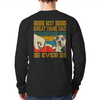 Best Great Dane Dad Ever Retro Vintage Back Print Long Sleeve T-shirt | Mazezy CA
