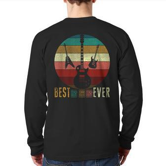 Best Guitar Dad Ever Music Guitar Father Back Print Long Sleeve T-shirt | Mazezy