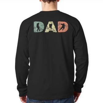 Best Hockey Dad Vintage Sports Hockey Game Lover Father Back Print Long Sleeve T-shirt | Mazezy