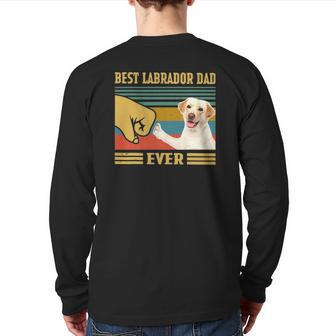 Best Labrador Dad Ever Vintage Father's Day Christmas Back Print Long Sleeve T-shirt | Mazezy