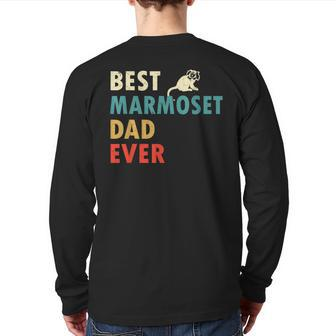 Best Marmoset Dad Ever Vintage T For Father Day Back Print Long Sleeve T-shirt | Mazezy