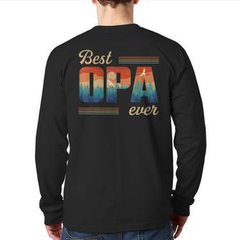 Best Opa Ever Men Retro Vintage Decoration Grandpa Back Print Long Sleeve T-shirt | Mazezy
