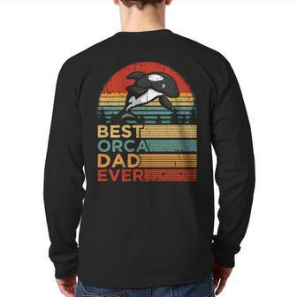 Best Orca Dad Ever Vintage Orca Father’S Day V4 Back Print Long Sleeve T-shirt | Mazezy