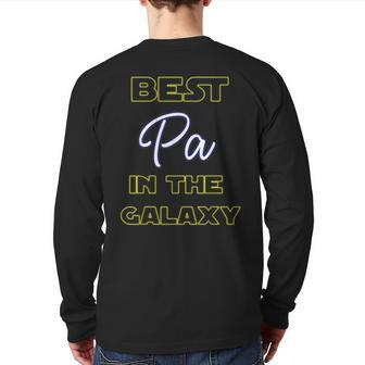 Best Pa In The Galaxy Fathers Day Daddy Pop American Dad Back Print Long Sleeve T-shirt | Mazezy