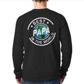 Best Papa In The World Italian Dad Back Print Long Sleeve T-shirt | Mazezy