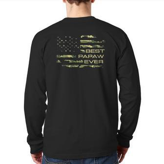 Best Papaw Ever Camo America Flag For Men Father's Day Back Print Long Sleeve T-shirt | Mazezy