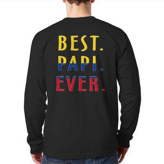 Best Papi Ever Colombian Flag Back Print Long Sleeve T-shirt | Mazezy CA