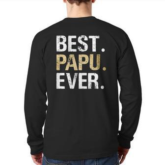 Best Papu For Grandfather From Granddaughter Grandson Back Print Long Sleeve T-shirt | Mazezy