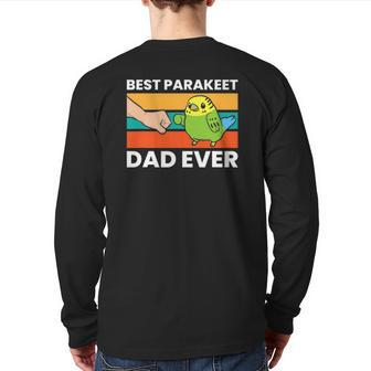 Best Parakeet Dad Ever Vintage Retro Back Print Long Sleeve T-shirt | Mazezy