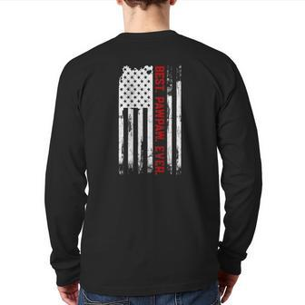 Best Pawpaw Ever American Usa Flag Father’S Day Grandpa Back Print Long Sleeve T-shirt | Mazezy