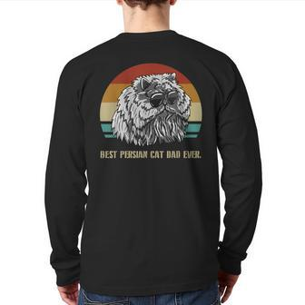 Best Persian Cat Dad Ever Paws Vintage Feline Cat Lover Back Print Long Sleeve T-shirt | Mazezy
