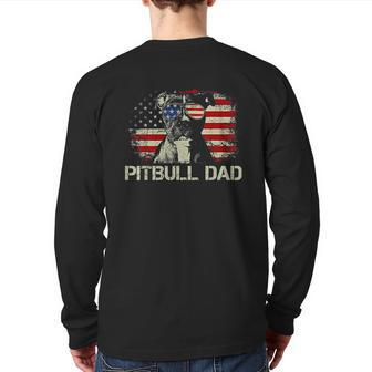 Best Pitbull Dad Back Print Long Sleeve T-shirt | Mazezy