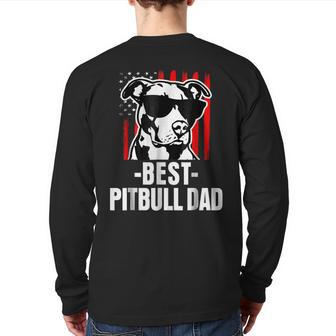 Best Pitbull Dad Men's American Pit Bull Back Print Long Sleeve T-shirt | Mazezy DE