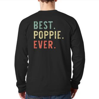 Best Poppie Ever Cool Vintage Father's Day Back Print Long Sleeve T-shirt | Mazezy