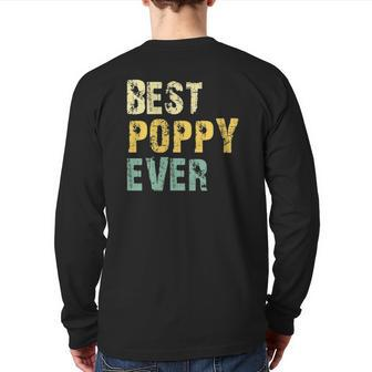 Best Poppy Ever Retro Vintage Father's Day Back Print Long Sleeve T-shirt | Mazezy