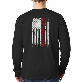 Best Pops Ever American Usa Flag Father’S Day For Pops Back Print Long Sleeve T-shirt | Mazezy