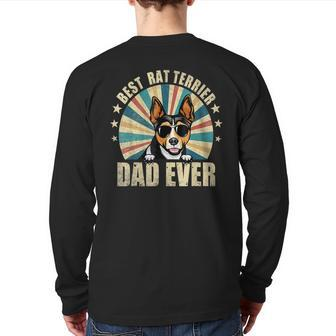 Best Rat Terrier Dad Ever Father's Day Back Print Long Sleeve T-shirt | Mazezy