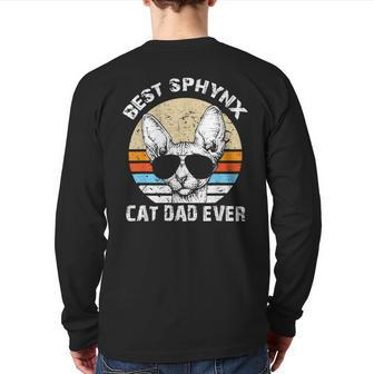 Best Sphynx Cat Dad Hairless Cat Father Mens Jt Back Print Long Sleeve T-shirt | Mazezy