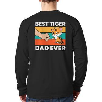 Best Tiger Dad Ever Happy Father's Day Back Print Long Sleeve T-shirt | Mazezy