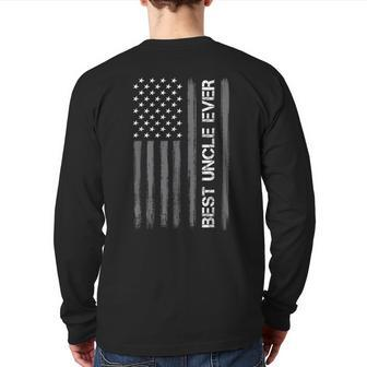 Best Uncle Ever American Flag Fathers Day For Back Print Long Sleeve T-shirt | Mazezy AU