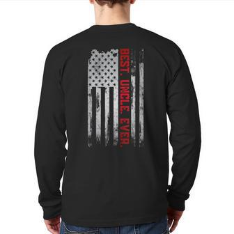 Best Uncle Ever American Usa Flag Father’S Day For Dad Back Print Long Sleeve T-shirt | Mazezy