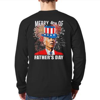 Biden Merry 4Th Of Fathers Day 4Th Of July Dad Grandpa Back Print Long Sleeve T-shirt | Mazezy