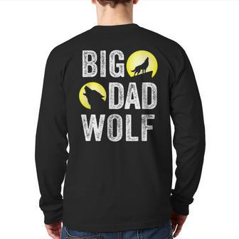 Big Dad Wolf For Men Dad Daddy Halloween Costume Back Print Long Sleeve T-shirt | Mazezy