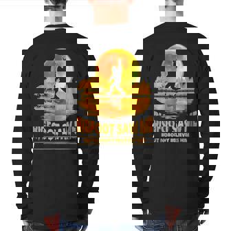 Bigfoot Saw Me But Nobody Believes Him Bigfoot Night Stroll Back Print Long Sleeve T-shirt - Monsterry