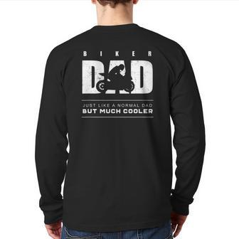 Biker Dad Motorcycle Lovers Back Print Long Sleeve T-shirt | Mazezy