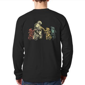 Biker Dad And Sons Back Print Long Sleeve T-shirt | Mazezy