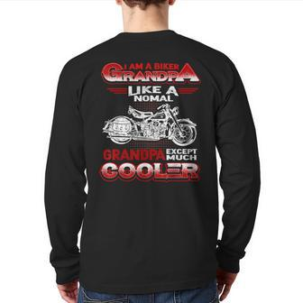 I Am A Biker Grandpa Cool Motorbike Chopper Back Print Long Sleeve T-shirt | Mazezy CA