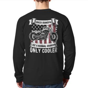 Biker Grandpa Ride Motorcycles Motorcycle Lovers Rider Back Print Long Sleeve T-shirt | Mazezy